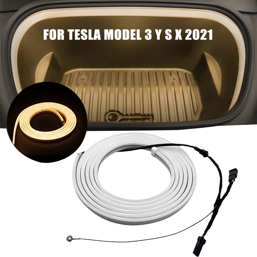 

Flexible Silicone Light Car Front Trunk Frunk LED Surround Light Strip LED Modified Lighting For Tesla Model 3 Y 2021 2022 2023