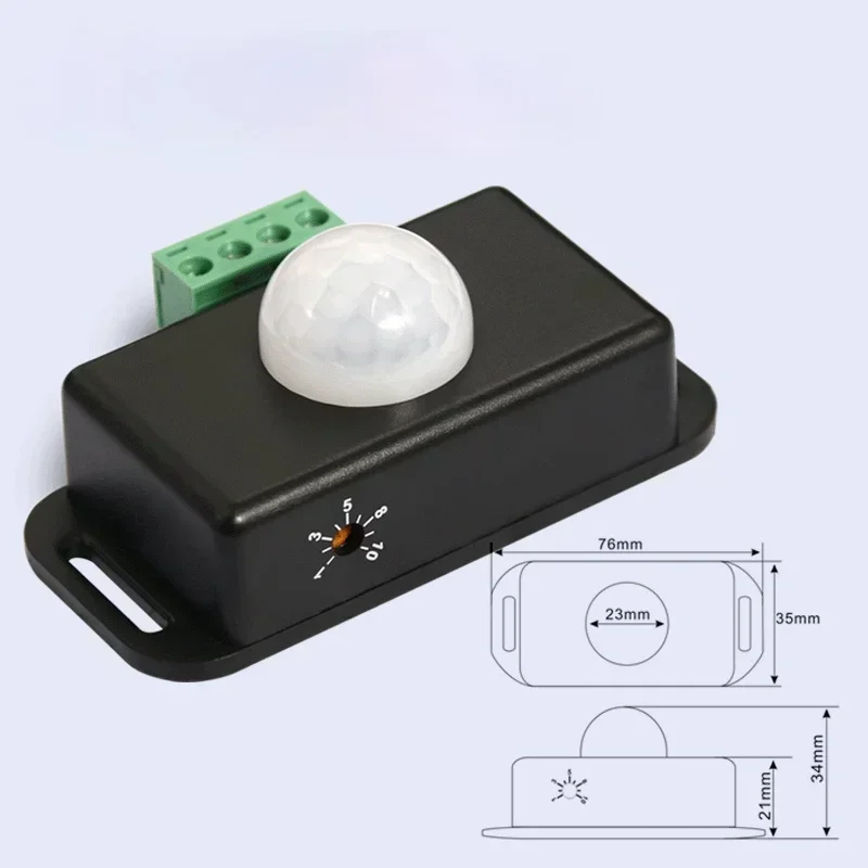 DC 12V 24V 8A Automatic Adjust PIR Motion Sensor Switch IR Infrared Detector Light Switch Module for LED Strip Light Lamp