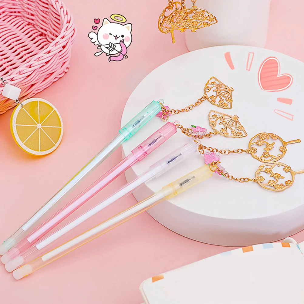 

8 Pcs Pendant Student Gel Unique Pens Fan Lovely Plastic Office School Stationery
