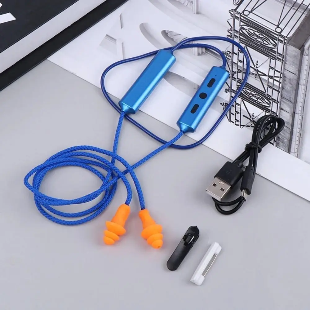 Noise Suppression Working Earbuds with Collar Clip Ear Protect Wireless Bluetooth Earbuds Rechargeable Long Length