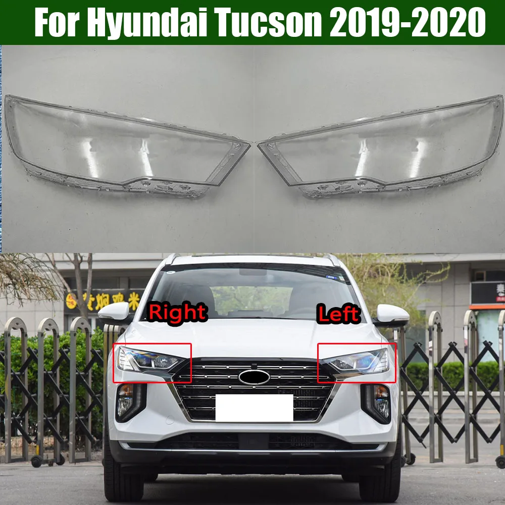 For Hyundai Tucson 2019 2020 Car Front Headlight Lens Cover Auto Shell Headlamp Lampshade glass Lampcover Head lamp light cover