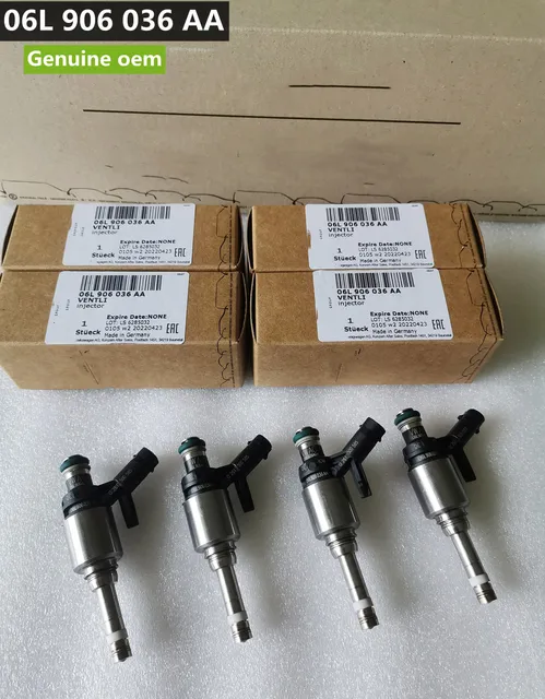 4-częściowe oryginalne OEM 06L 906036 Wtryskiwacze paliwa AA do Audi TT A1 A3 A4 A5 A6 A7 A8 Q3 Q5 Q7 2.0 TFSI vw MK7 06L 906036 K 0261500585