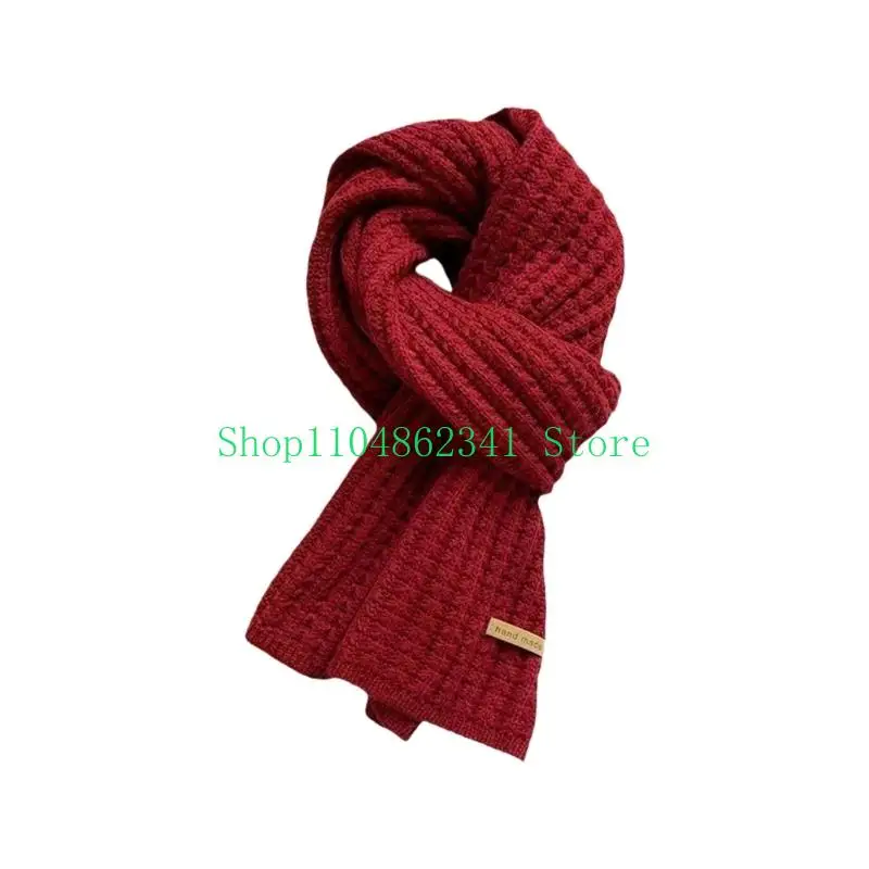 

652F Fashionable Couple Scarf Soft Knit Neckerchief Cosy Warm Long Muffler Winter Essential For Everyday Use