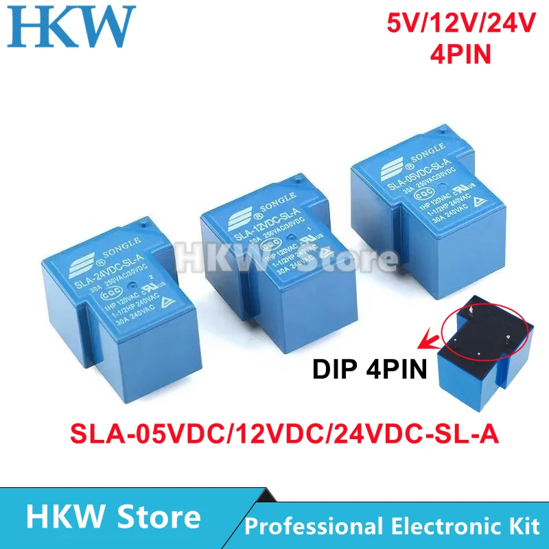 5Pcs Relay 4Pins SL…