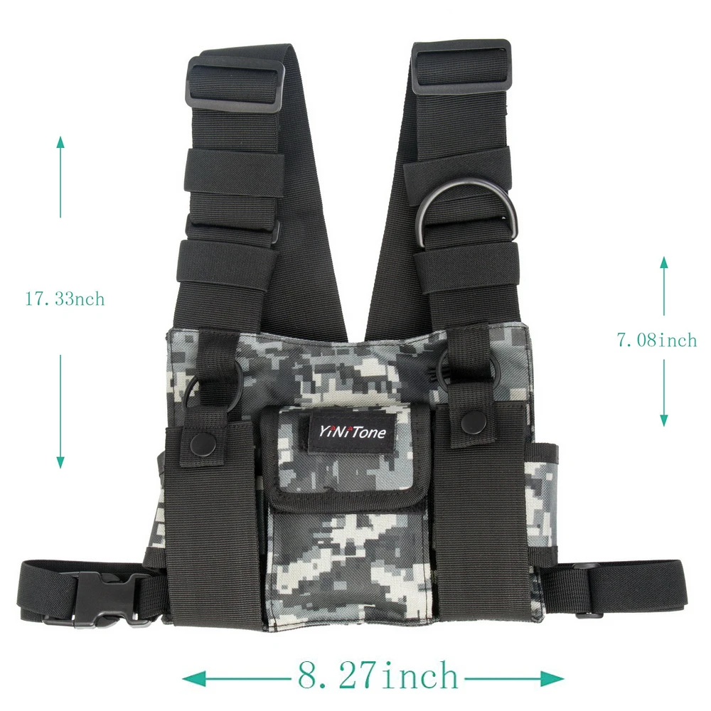 

YiNiTone BG-01 digital ocean camouflage Universal Radio Chest Harness Bag Pocket Pack Holster for Two Way Radio