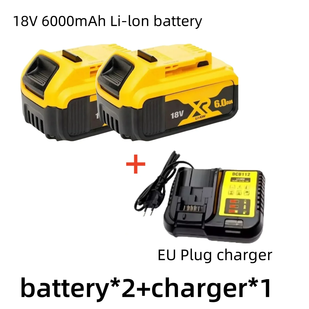 18V 6.0AH 18650 Rechargeable Lithium-ion Battery with Charger for Dewalt 20v Tools 18V 6000mah DCB205 DCB201 DCB203 Power Supply