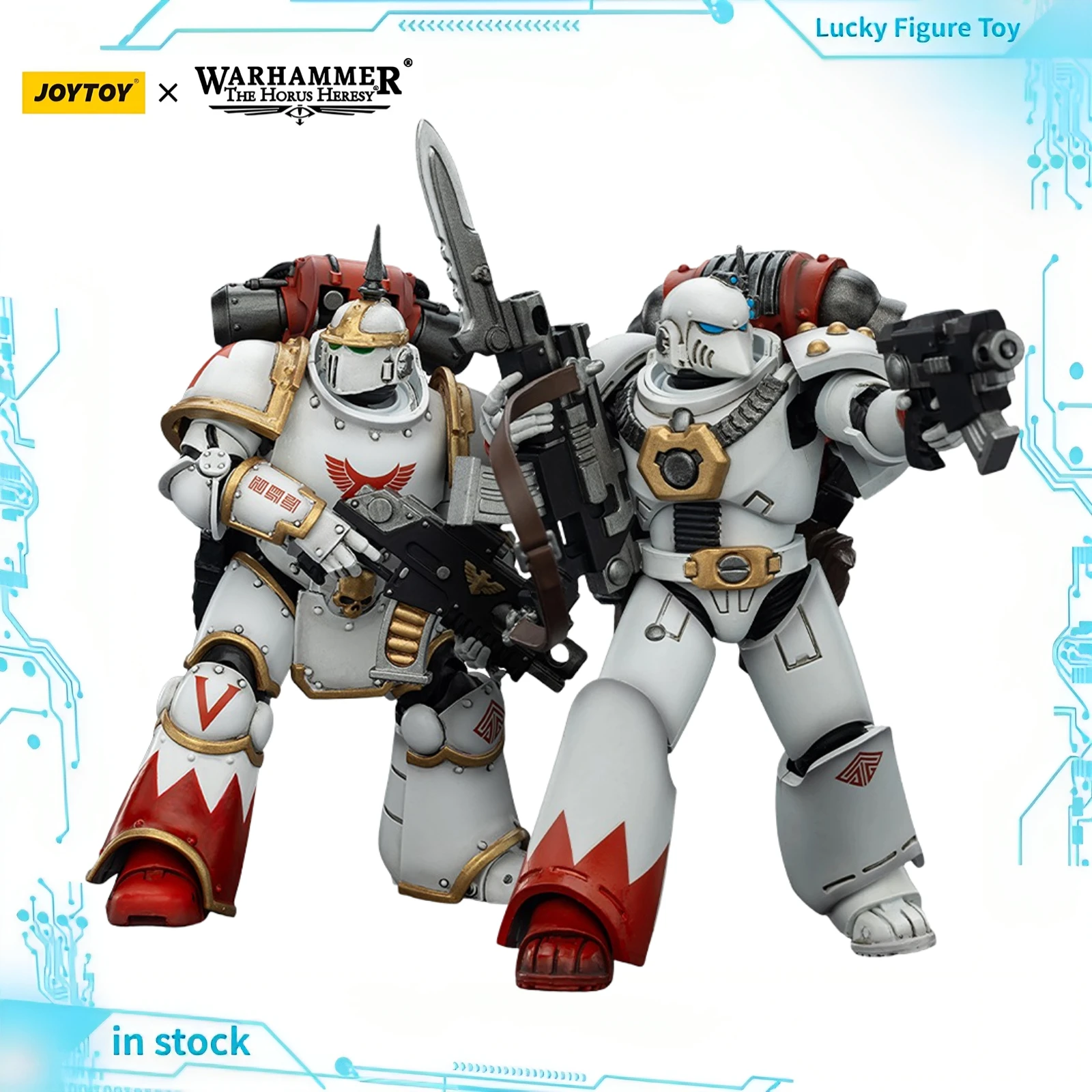 【Preventa】JOYTOY Warhammer 40K White Scars MKIll Legionario Táctico 2 Piezas 1/18 Figura de Acción Modelo de Juguete