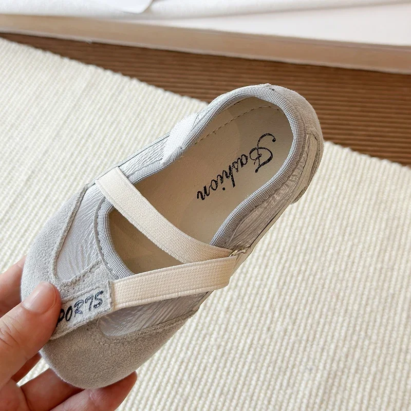 Mädchen Casual Mary Jane Sneaker, Ballerinas mit gekreuzten elastischen Riemen, leichte Weichsohlen-Wanderschuhe für Mädchen Frühling Herbst – Detail 9