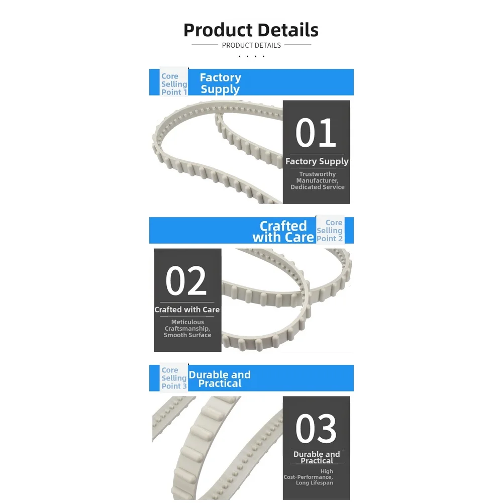2Pcs Pool Cleaner Drive Belts Replacement For AquaVacTigerShark Pool Cleaner Belts RCX23002 Rubber Accessories