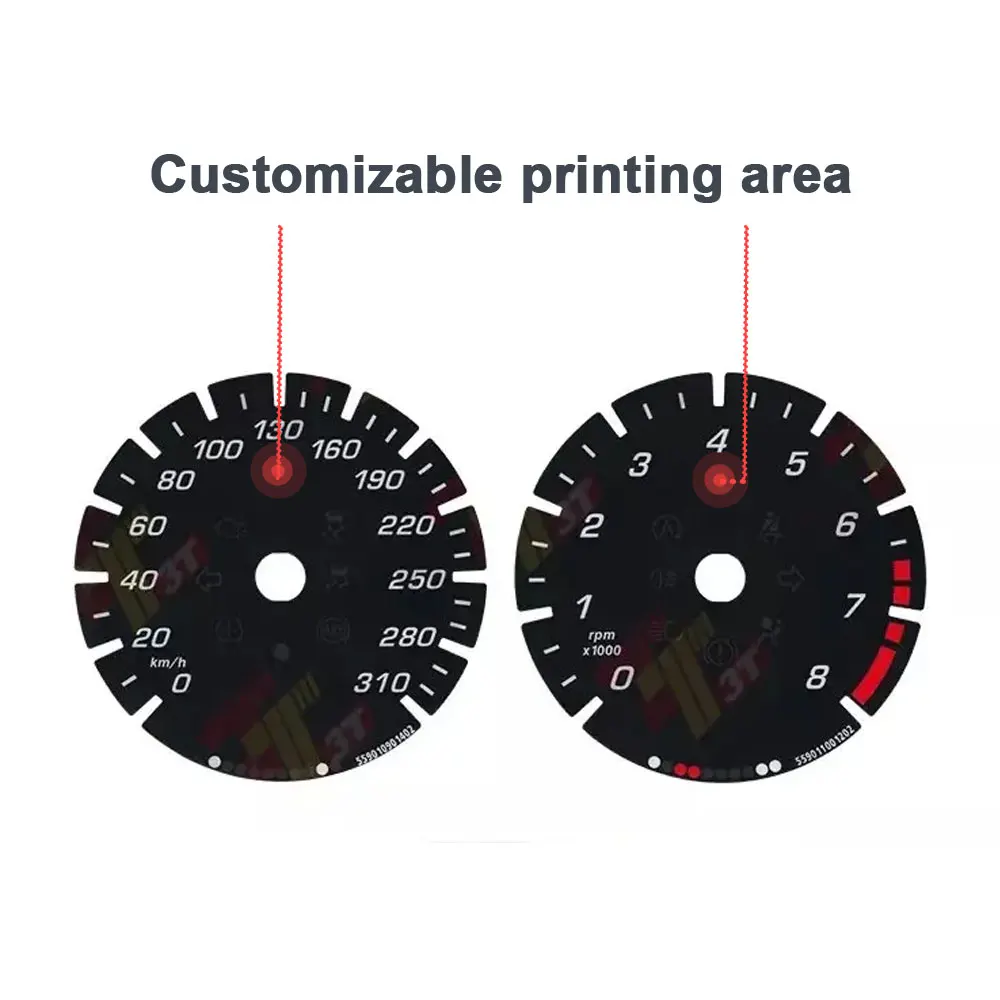 Anzeigefläche in den Farben Schwarz, Blau, Rot, Gelb für Maserati Quattroporte, Ghibli und Levante Instrument. – Detail 6