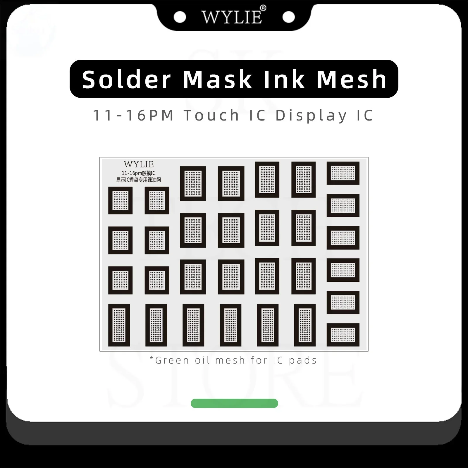 Maschera per saldatura Maglia inchiostro Maglia olio verde o iPhone 11 11P 11PM 12 13 14 15 16Pro Max Riparazione chip schermo LCD Touch IC