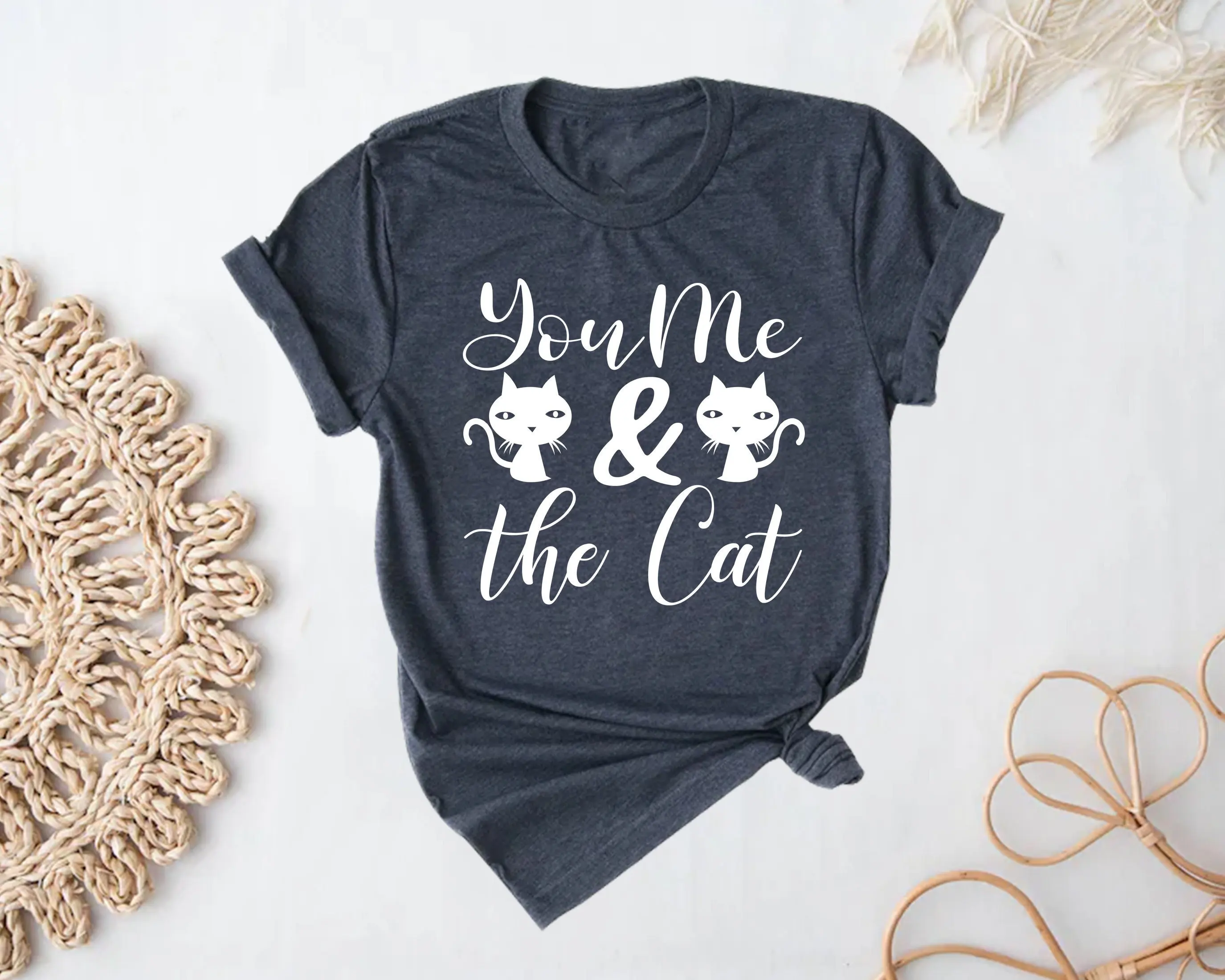 You Me And The Cat T Shirt Lady Cute Birthday Owner Purr