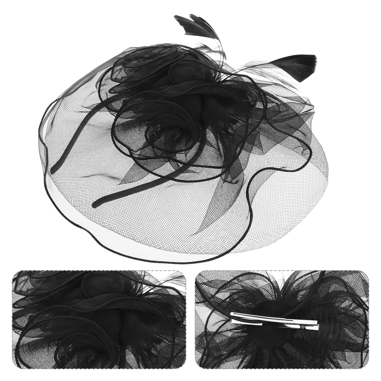 

Двухслойная сетка, свадебный чародей, мини-шляпа, элегантный свадебный головной убор, вуаль, аксессуар для волос для чаепития, банкетный головной убор, птичья клетка