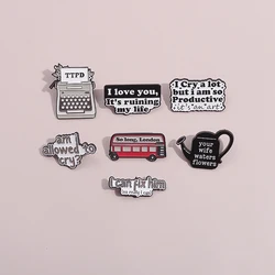 Pop Musician Enamel Pins Cartoon Pop Singer Lyrics Brooches Backpack Clothes Decorative Lapel Badge Accessories Gift for Friends