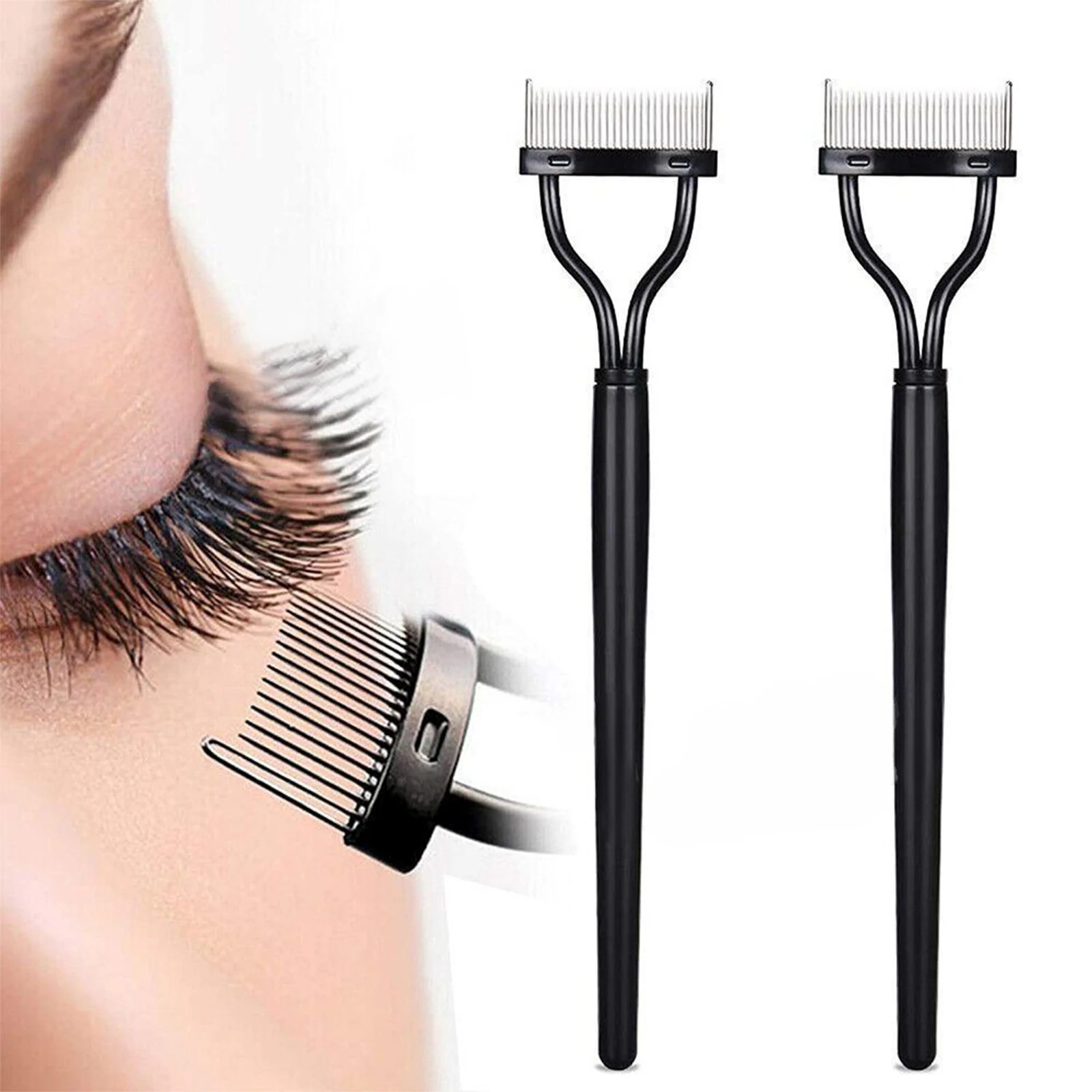 1PC Metal Eyelash Curler Lash Separator Foldable Eyelash Brush Comb Mascara Curl Beauty Makeup Lash Separator Cosmetic Tool