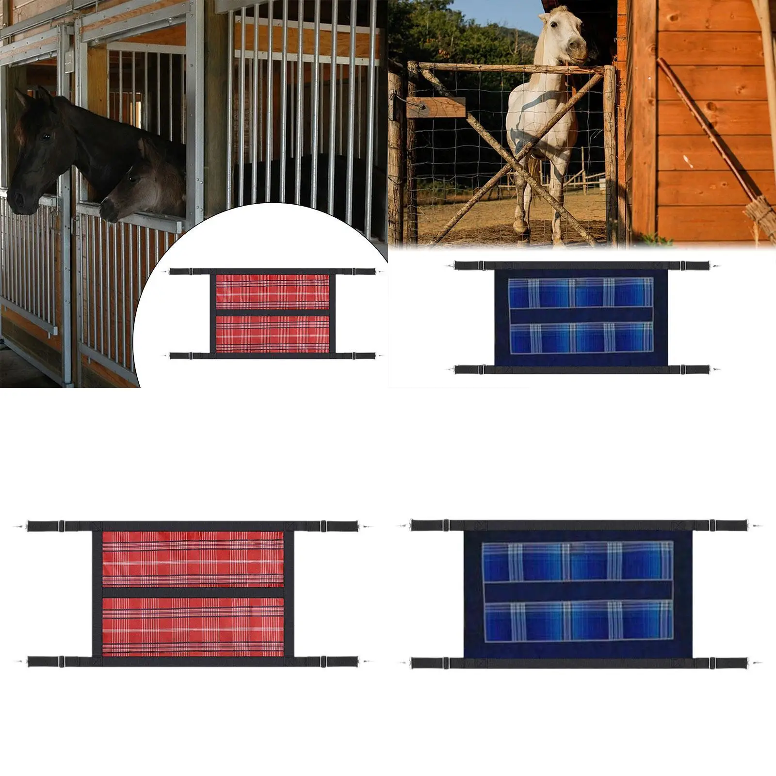 Horse Stall Guard with Adjustable Straps for Cows 59.1 inch x 18.9 inch Gear