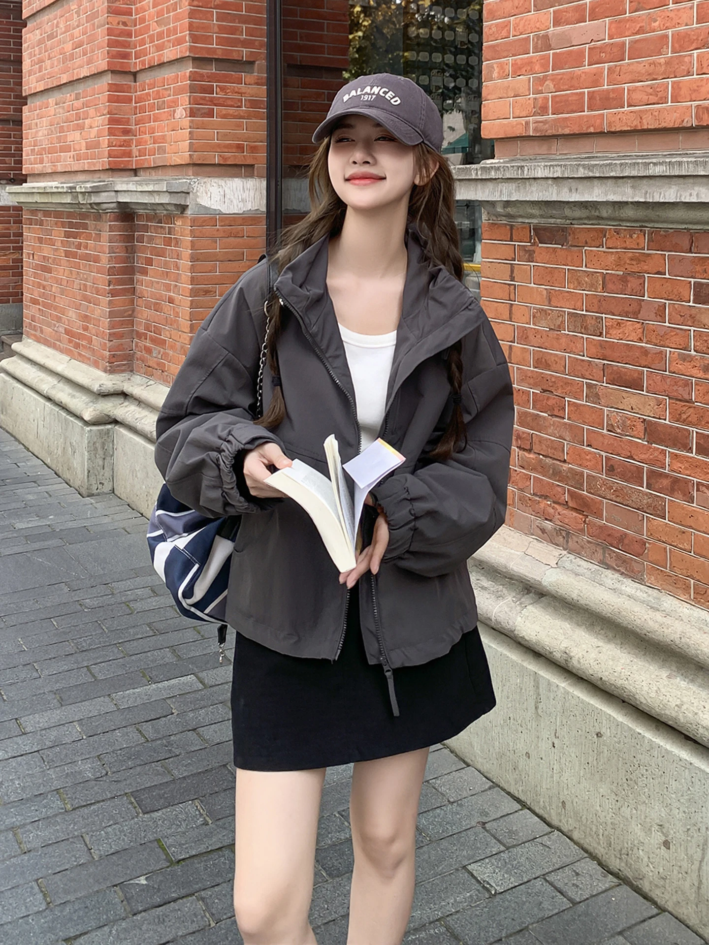 

Ay повседневная легкая женская куртка, осенняя новинка, свободная посадка, уличная модная рабочая одежда, пальто, теплое пальто на молнии