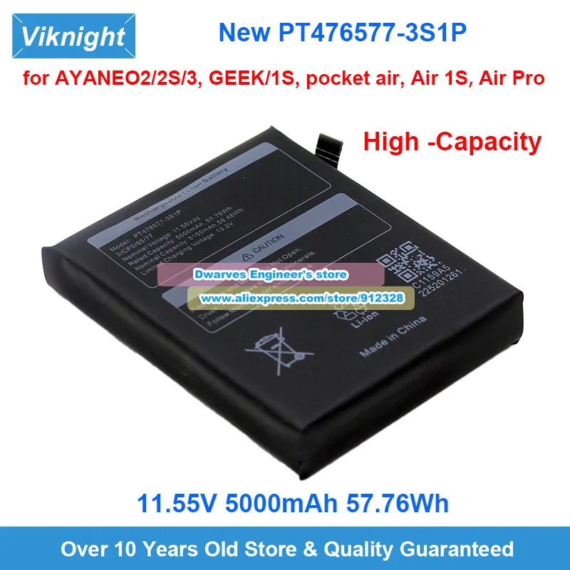 Batterie PT476577-3S1P haute capacit 11.55V pour manette de jeu portable Ayaneo 2/2s/3 GEEK 1S Pocket Air 1S/Pro Slide PT536169A PT545168