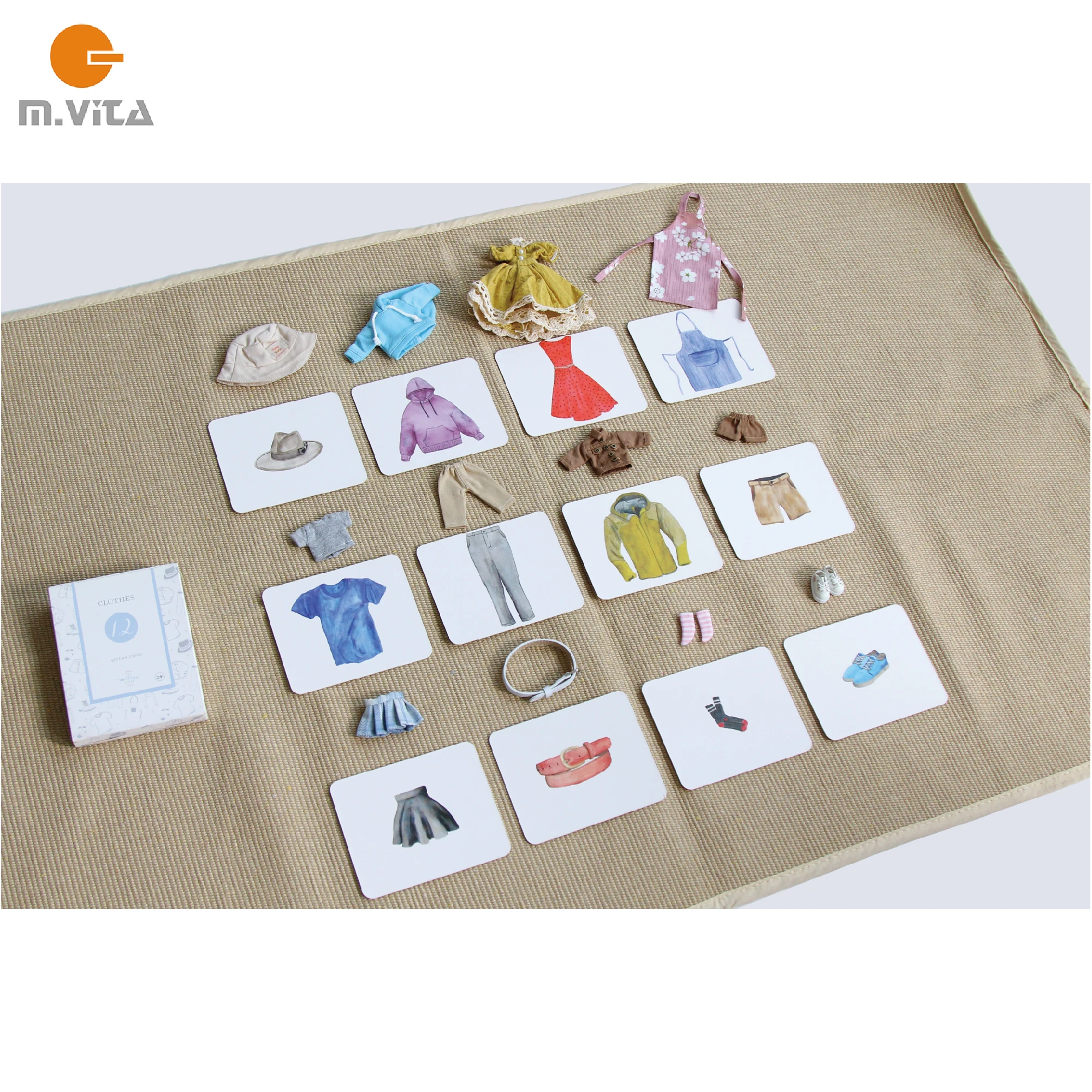 Objects with Similar Cards: Clothing 12 Objects with 12 Cards Montessori Language Activity