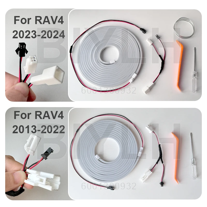 Car LED Trunk Light For Toyota RAV4 2013-2025 Customized Flexible Atmosphere Light Tail Box Light Interior Decor Accessories