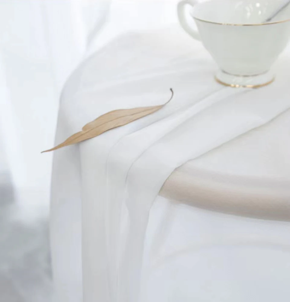 Asazal Einfarbige Weiße Tüll-Luxus-Chiffon-Transparente Fenstervorhänge für Wohnzimmer Moderne Voile-Organza-Vorhänge Schlafzimmerdekoration – Detail 6