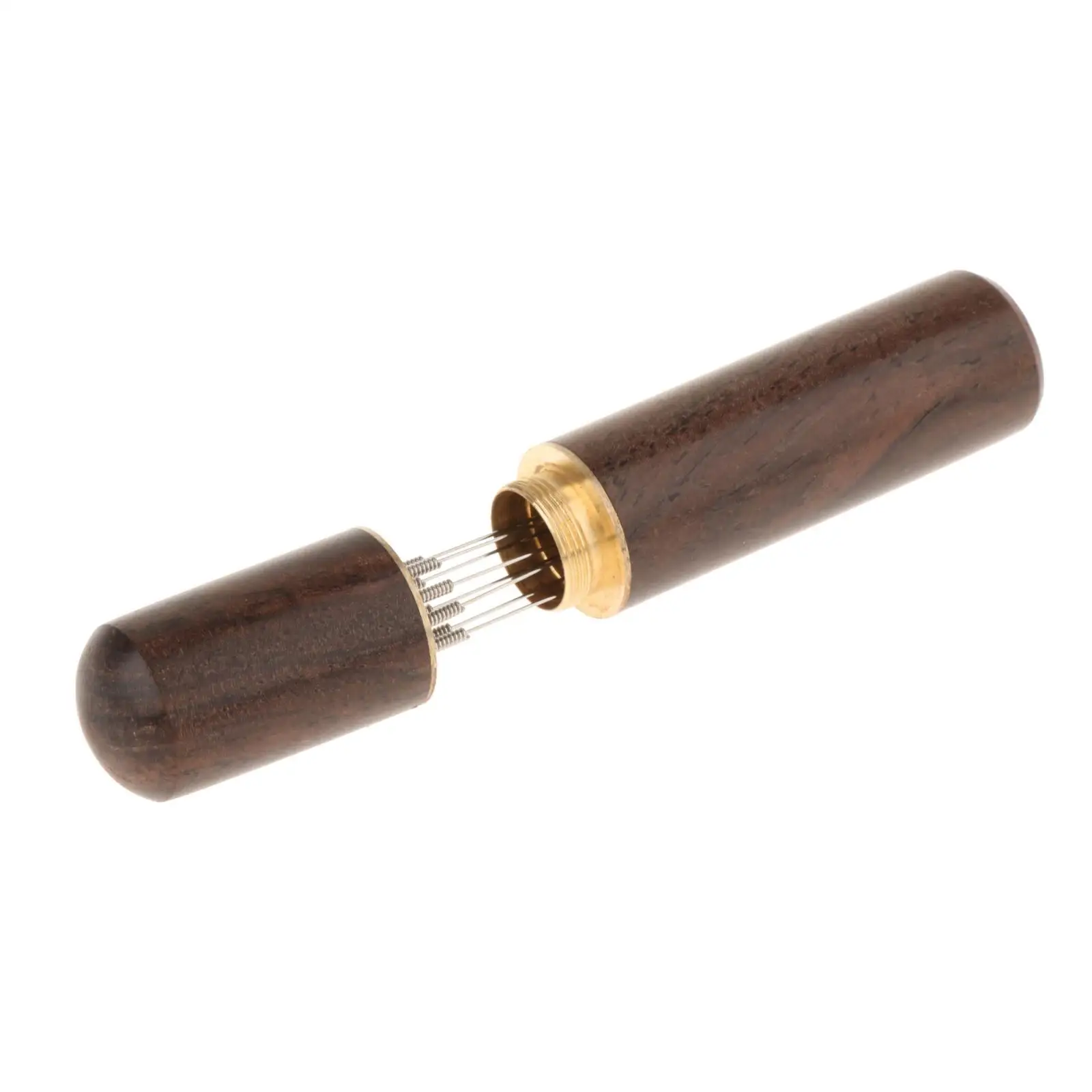 Espresso Ground Distributor Tool Wooden Coffee Stirrer 8 Pin Tamper Leveler for 58mm Portafilter Barista Kitchen Use