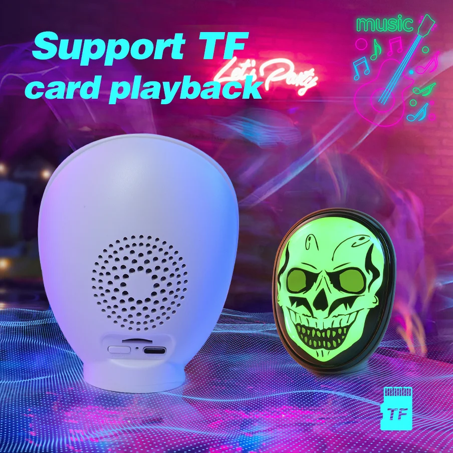 RGB Color Changing Desktop Atmosphere Light, Sichuan Mask, Skull, Terrifying Face Changing Music, Rhythm, Color Changing