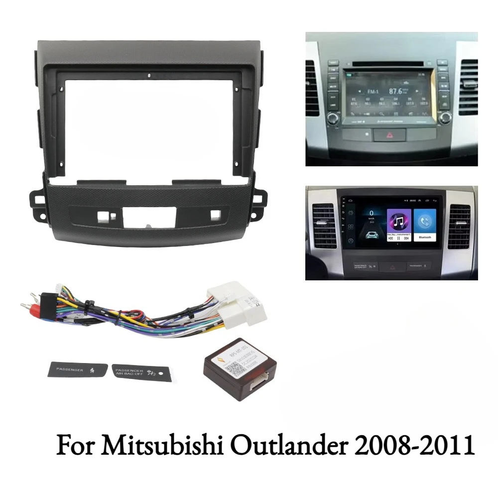 9Inch Car Stereo Frame for Mitsubishi Outlander 2008-2011 | 2 Din DVD GPS MP5 Plastic Fascia Panel