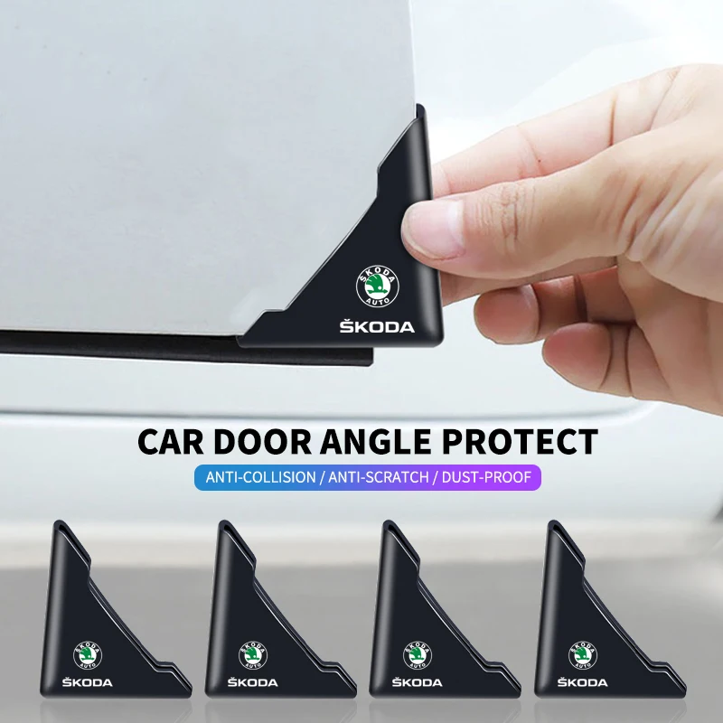 Auto Logo Car Door Guard Edge Corner Protector For Skoda Octavia Kodiaq Fabia Superb Rapid Kamiq Karoq Derivati Yeti Enyaq A7