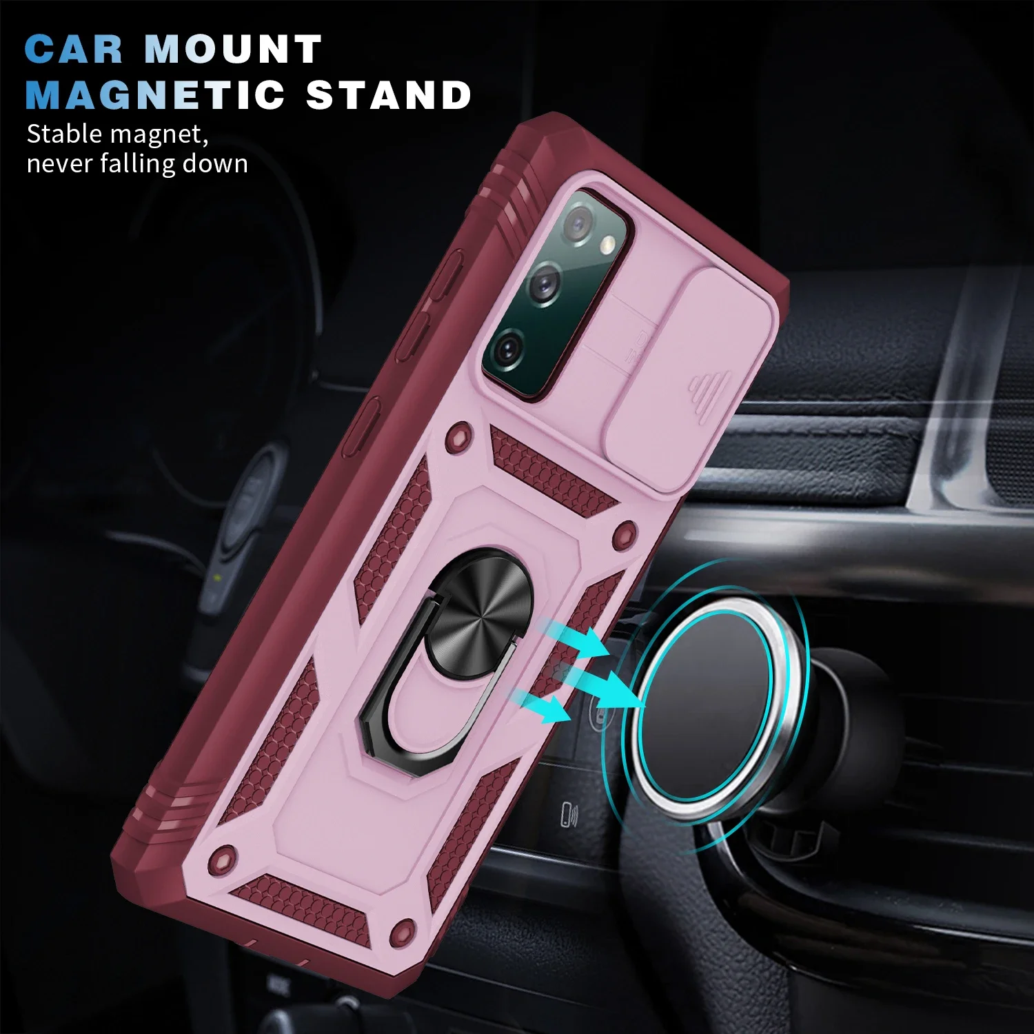 Metal Ring Dual Layer Case for Samsung Galaxy S26 Ultra A17 A56 A16 A36 A55 A35 A15 A34 A54 A14 A53 S25 FE S24 S23 S22 Plus S21