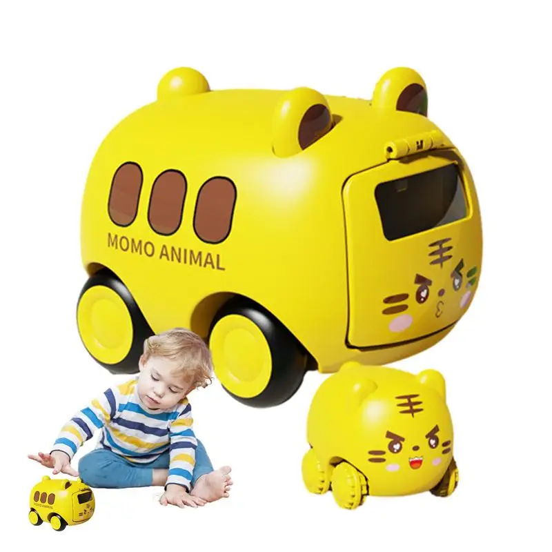 Toddler Car Toys Funny Animal Inertia Toy Car Pull Back Car Innovative Press Pull Back Toy Pull Back Vehicles For 1-Year-Old