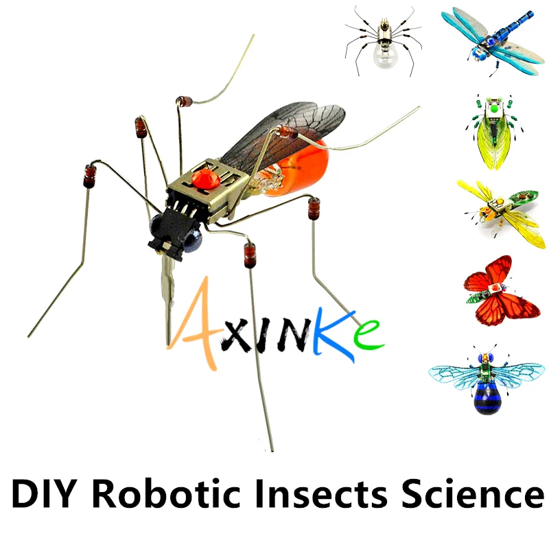 DIY Robotic Insects Science Invention Electronic Animal for School Competition Non-soldered DIY Kit Stem Toys Robot Animal