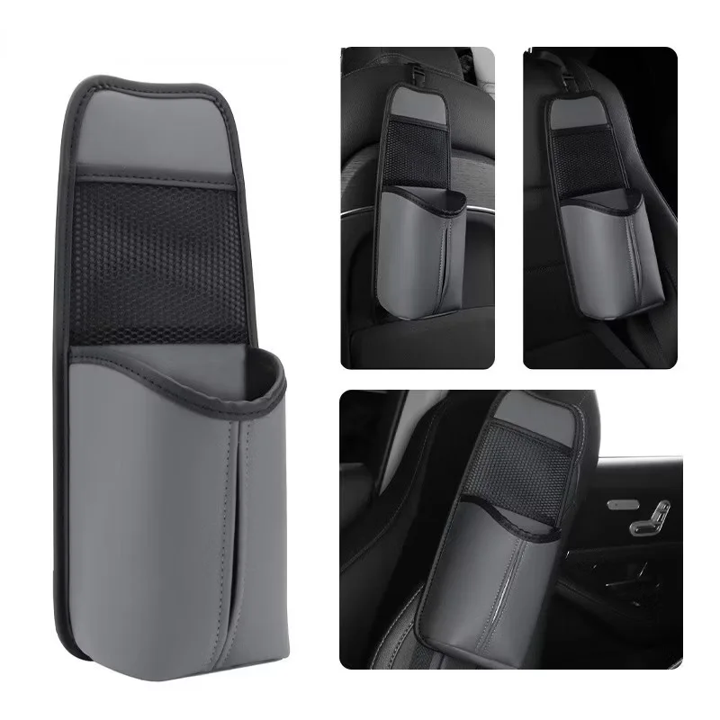 

Car Seat Side Storage Bag Hanging Auto Seat Organizer Tissue Holder Universal Mesh Storage Pocket for Phone Bottle