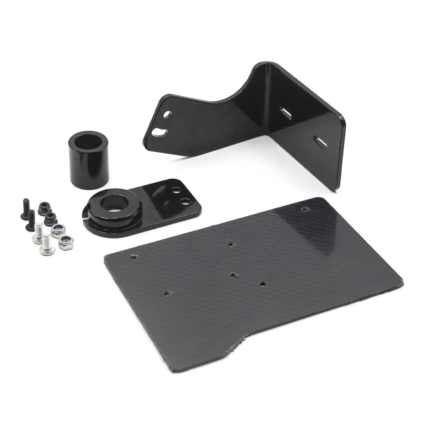 Chiefdom Soporte de placa de matrícula de montaje lateral izquierdo de aluminio negro/cromo 2018-UP Softail Boy/Street Bob/Breakout