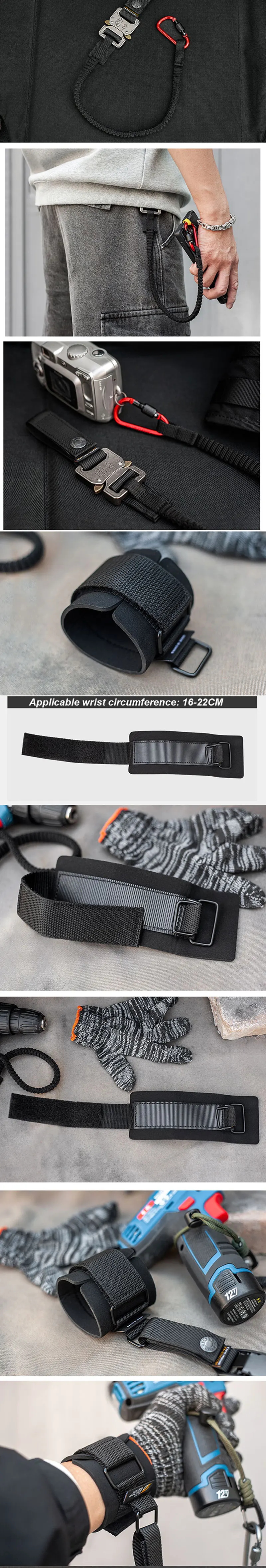 Tactical Anti-lost Elastic Lanyard Rope Quick Disassembly Safety Rope Outdoor Equipment Tools Mobile Phone Pistol Anti-lost Hook