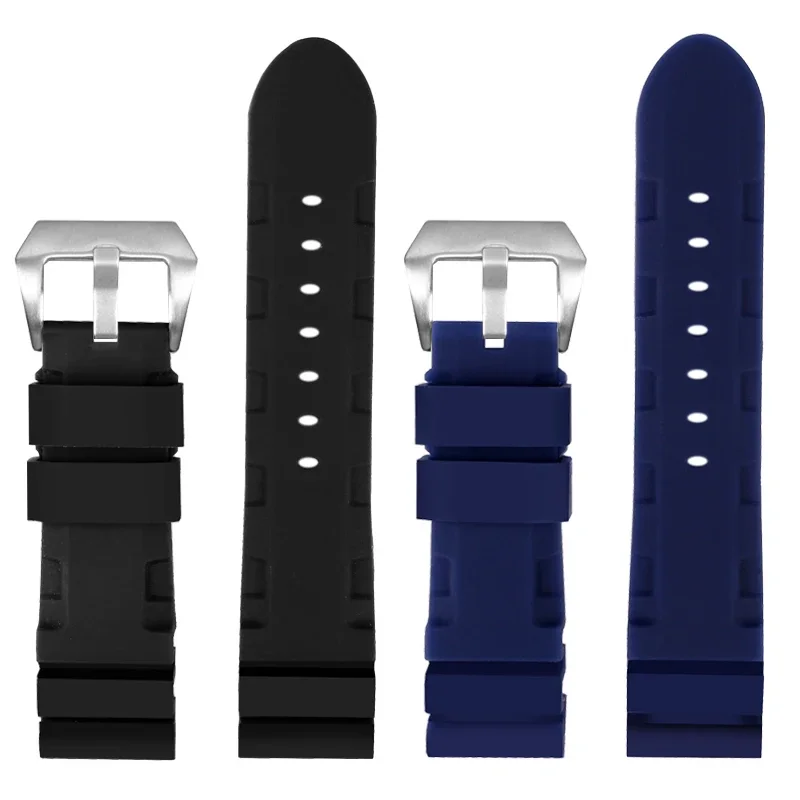 Watch Band For Panerai SUBMERSIBLE PAM 111 441 616 Soft Silicone Rubber 22mm 24mm Men Watch Strap Bracelet