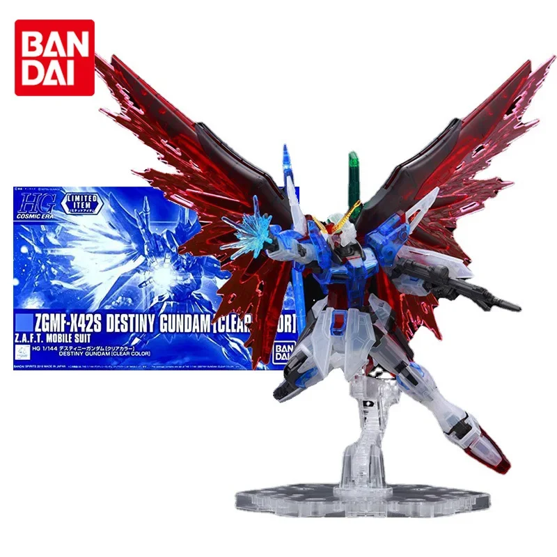 

Bandai натуральная модель Gundam, комплект аниме-фигурки HG 1/144 ZGMG-X42S Destiny Clear Color Gunpla, аниме-фигурка, игрушки для детей