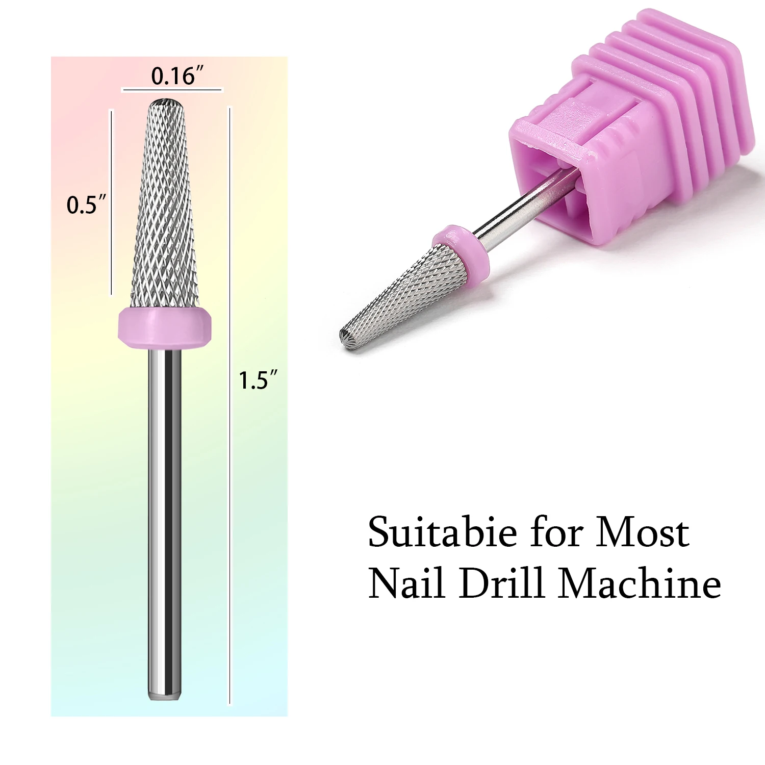 Sharp Conical Bits (Cross Cut) 3/32 Carbide Nail Drill Bit Manicure Burrs for Pierce Hole Nail Art Equipment Accessory
