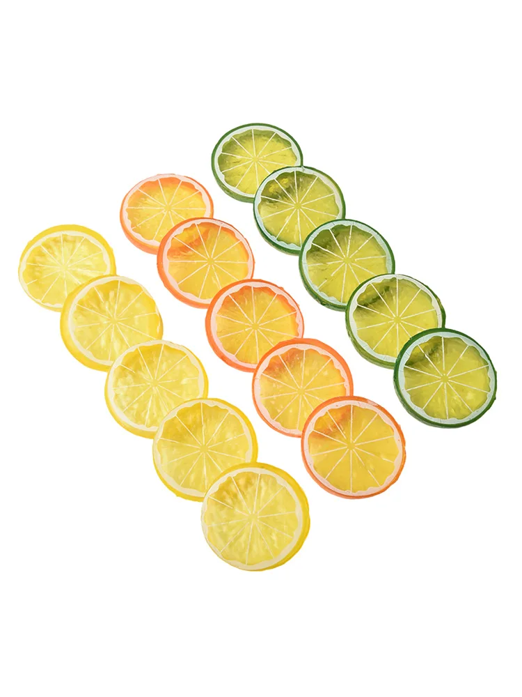 Artificial Fruit Slices Artificial Lemon Slices Assorted Color Fine Workmanship High-Quality Material Multi-Purpose Use