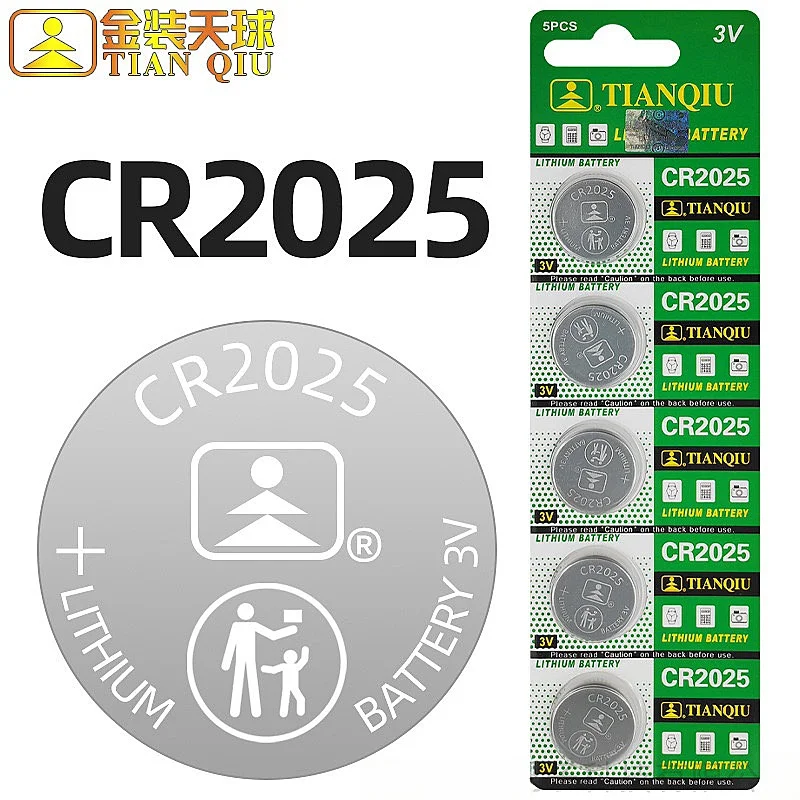 

TIANQIU CR2025 Batteries Coin Cells 160mAh 2025 DL2025 BR2025 LM2025 Lithium Button Battery For Watch Remote Control Calculator