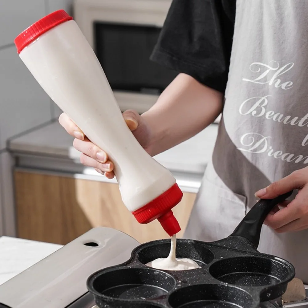 

With Lid Pancake Dispenser Large Capacity Visible Bottle Body Batter Mixing Bottle Plastic 700ml Sauce Bottle Pancake