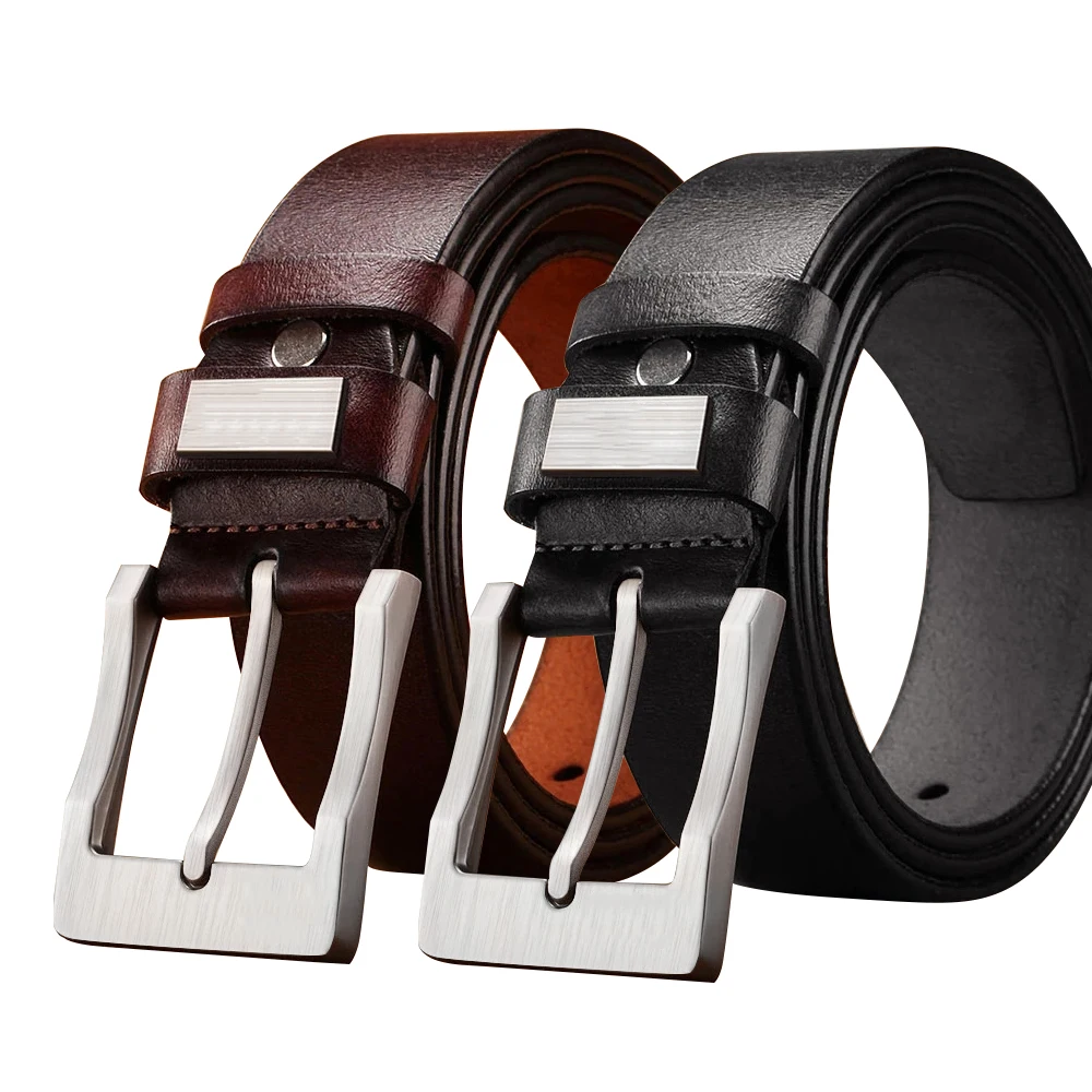 Neue männer Kuh Leder Gürtel Luxus Strap Männlich Gürtel Für Mode Klassische Vintage Pin Schnalle Hohe Qualität Designer Gürtel plus Größe – Detail 3