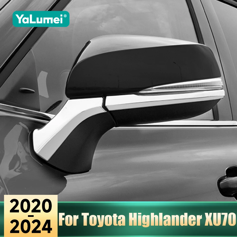 

For Toyota Highlander XU70 Kluger 2020 2021 2022 2023 2024 Hybrid ABS Car Side Door Rearview Mirror Cover Molding Trims Strip