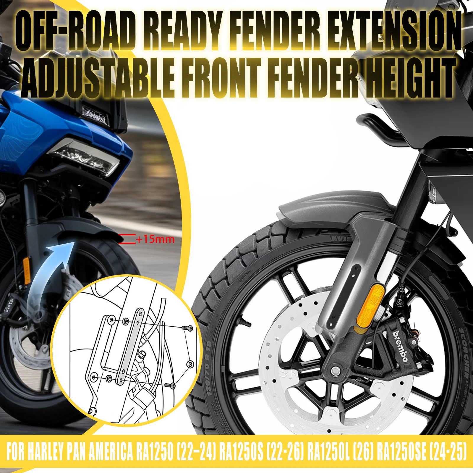 For Pan America 1250 America 1250 Special America 1250 Limited Motorcycle Front Fender Riser Lift Brackets Fender Adapter
