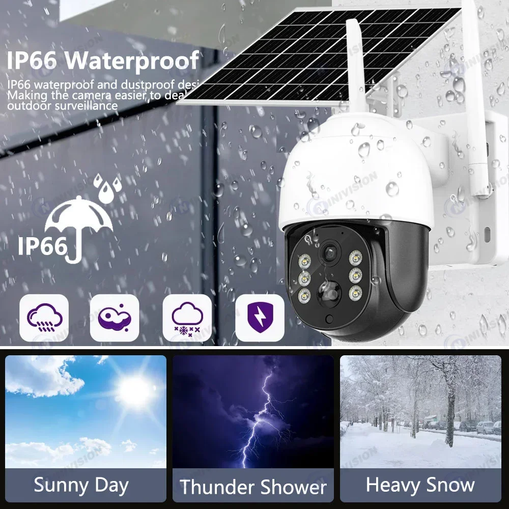 5mp Solar Wifi Ptz Camera Outdoor Ingebouwde Batterij Auto Track Security Camera Zonnepaneel Draadloze Videobewaking Cctv Icsee