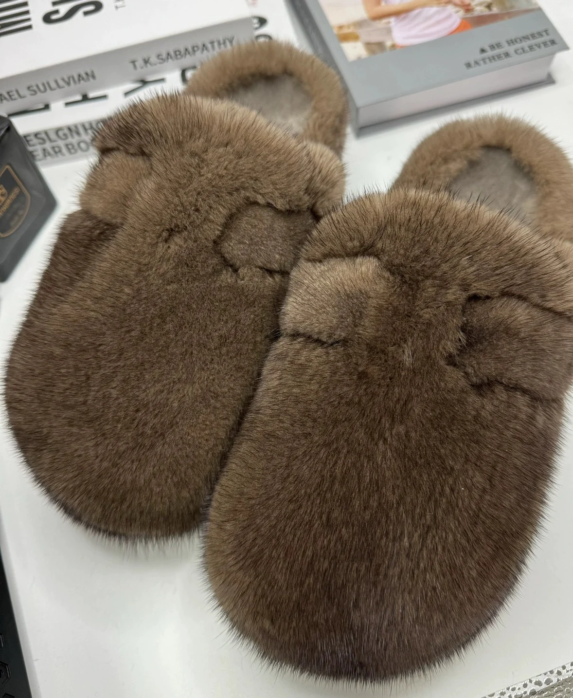 Ladies Slippers Luxury 100% Real Mink Fur Slippers For Women Shoes Women\'s Casual Real Fur Slides Flip Flop Flat Femme Shoes