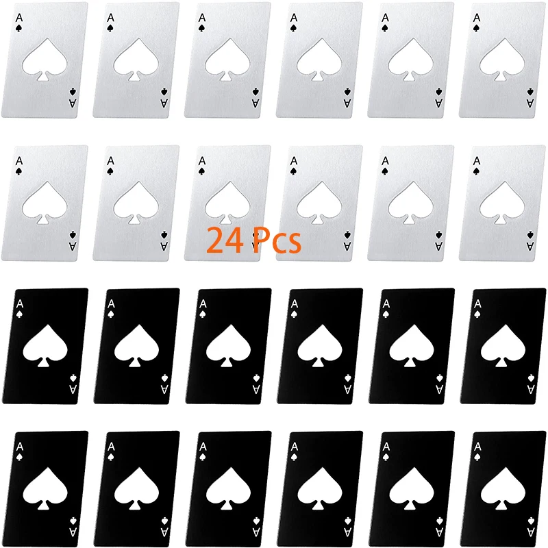 24-個のポーカーカードビール栓抜き金属クレジットカード栓抜き