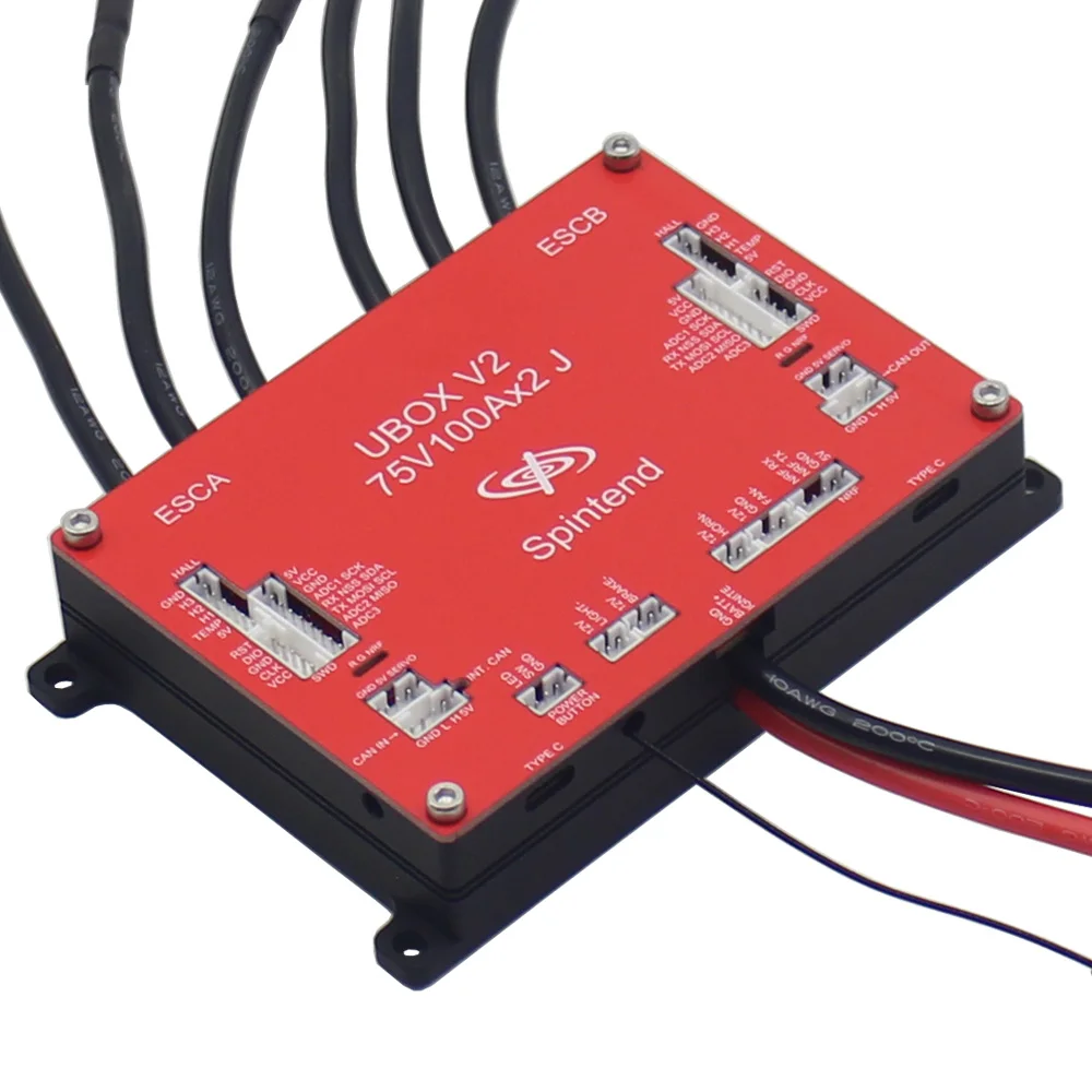 Dual Motor Controller UBOX V2 75V 200A J Base On VESC For DIY Electric Scooter Ebike Escooter Skateboard Robots