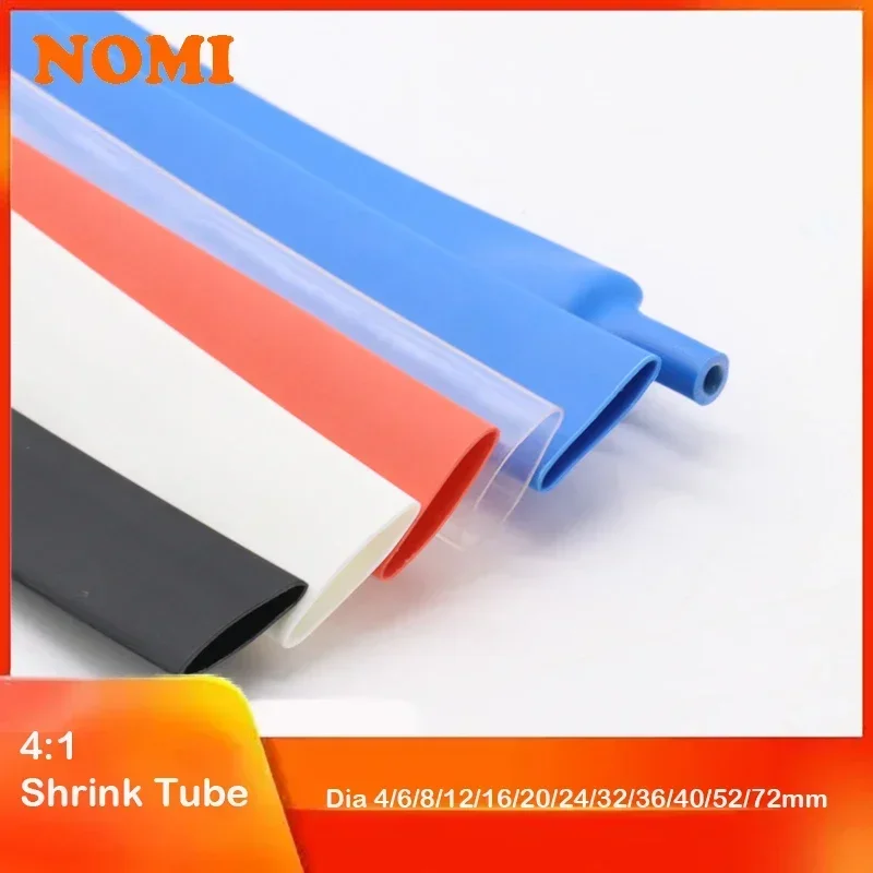 4 6 8 12mm 16mm 20mm 24mm 52 mm Heat Shrink Tube with Glue Adhesive Lined 4:1 Dual Wall Tubing Sleeve Wrap Wire Cable kit 1M