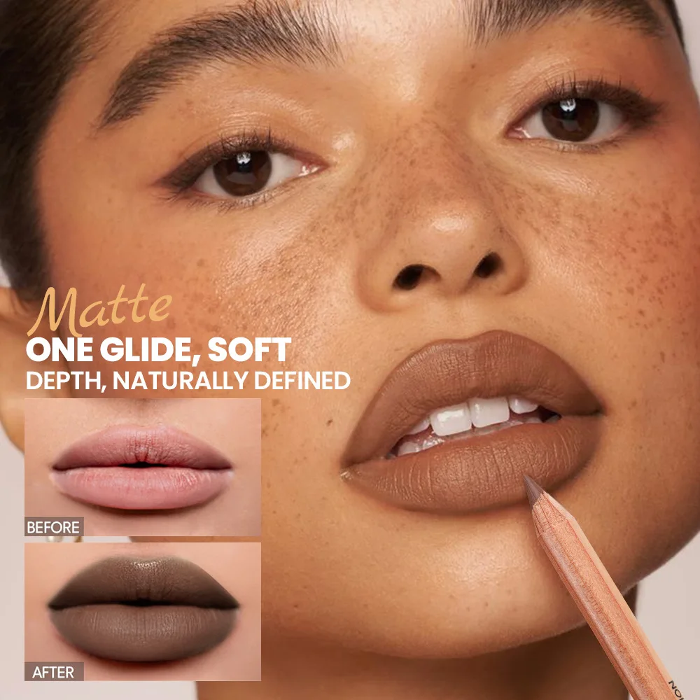 Conjunto de delineador labial à prova d'água, 6 peças, resistente à água, acabamento fosco, lápis labial, sem manchas e fácil de aplicar com apontador